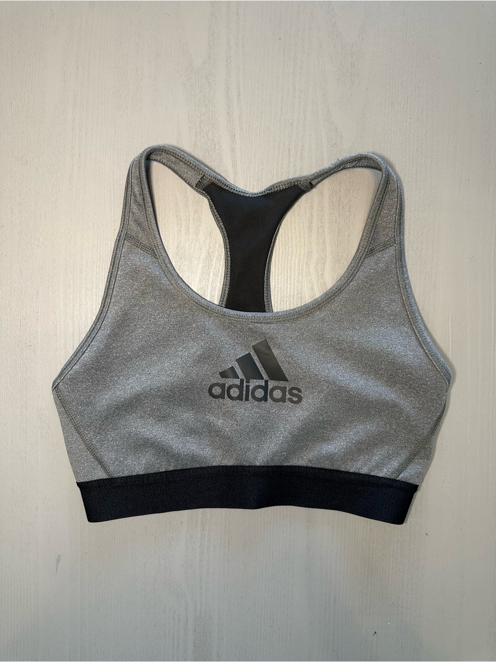 adidas Grey and Black Racerback Sports Bra